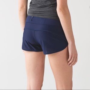 RARE! lulu lemon mesh navy blue speed-up shorts!